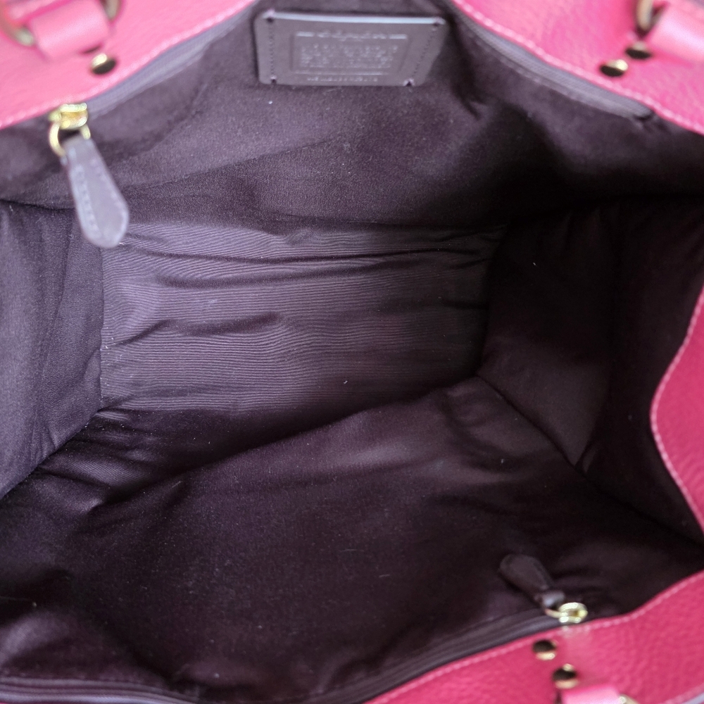 Coach C3078 Dempsey Tote Pink Pebbled Leather Shoulder Bag - Picture 14 of 16